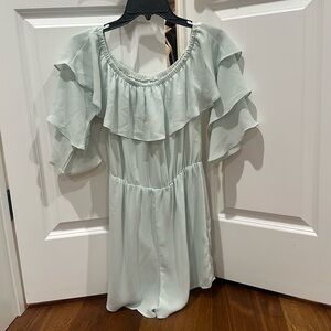 Blue chiffon romper, doesn’t fit anymore. Medium fit.